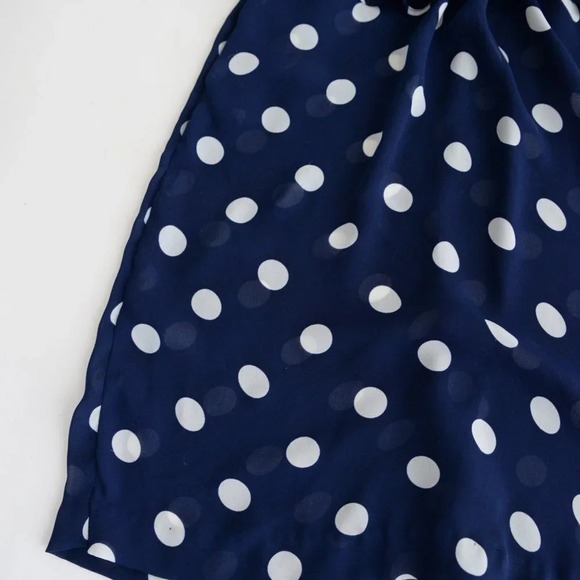Vintage Hrlsten Navy  Polka Dot Short Sleeve Midi Dress Size 10 - Picture 8 of 15